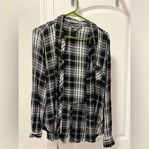 Eddie Bauer Plaid button-up tunic.
